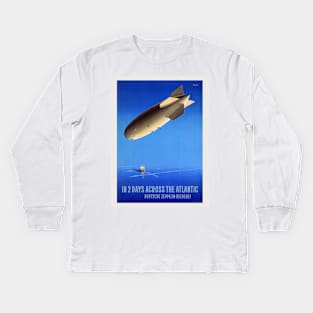 In Two Days Across the Atlantic Vintage Poster 1935 Kids Long Sleeve T-Shirt